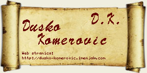 Duško Komerović vizit kartica